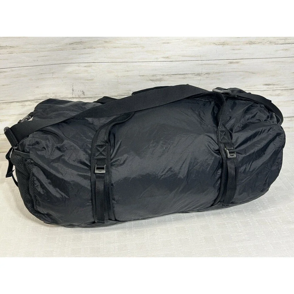 The North Face Large Black Flyweight Light Weight Duffel Bag Camping Hiking Camp